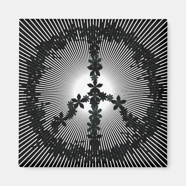 Friedenssymbol Blume Power Magnet (Vorne)