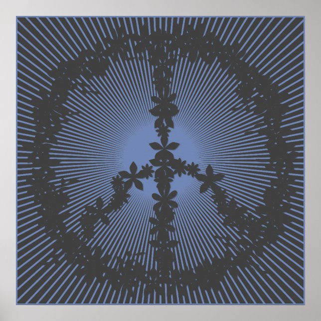 Friedenssymbol Blume Power Poster (Vorne)