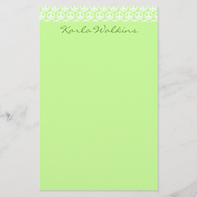 Friedenssymbol Briefpapier (Vorderseite)