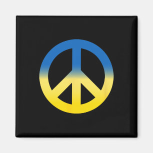 Friedenssymbol - Farben der ukrainischen Flagge mi Magnet