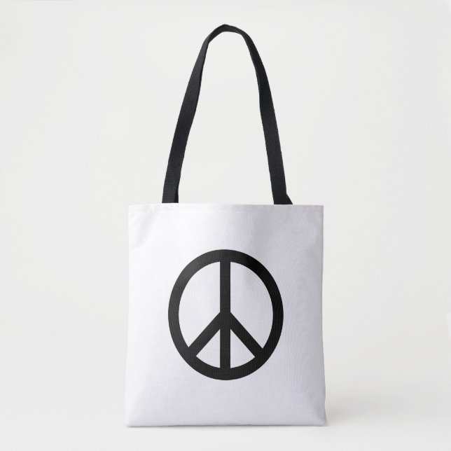 Friedenssymbol gegen Krieg Schwarz-weiß modern Tasche (Vorderseite)