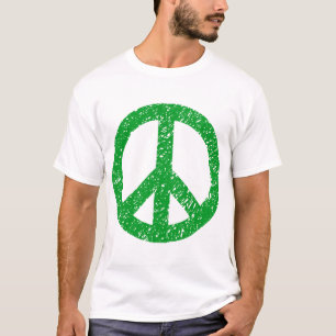 Friedenssymbol gekritzelt - Grasgrün T-Shirt