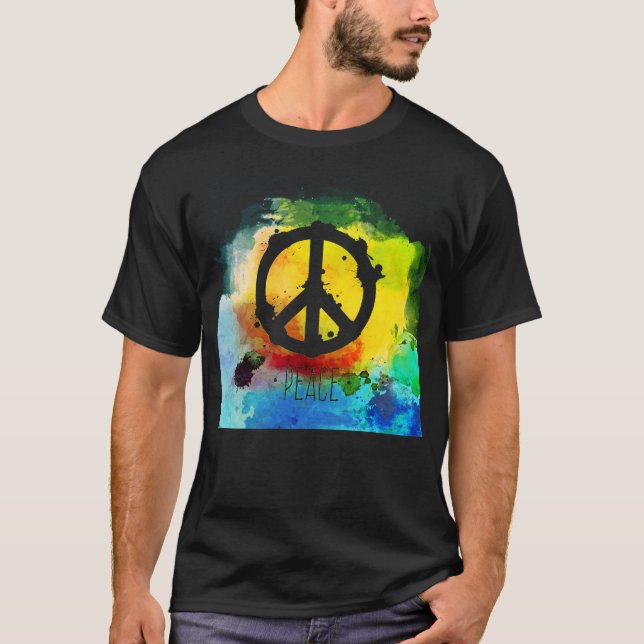 Friedenssymbol-heller FarbeBoho T - Shirt (Vorderseite)