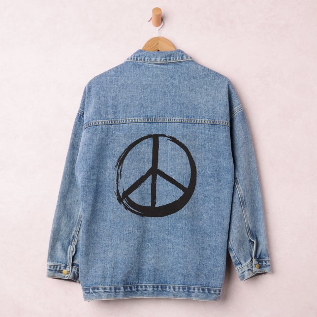 Friedenssymbol Hippie Liebe 1960er-Jahre Zeichenpi Jeansjacke (Hangar)