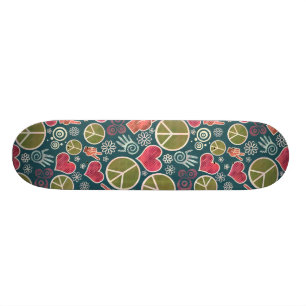 Friedenssymbol Hipster Pacifismus Zeichendesign Skateboard