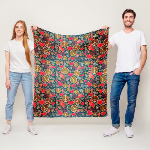Friedenssymbol-Hipster-Pazifismus-Zeichen-Entwurf Fleecedecke