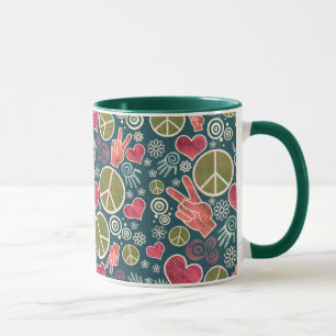 Friedenssymbol-Hipster-Pazifismus-Zeichen-Entwurf Tasse