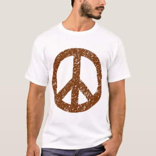 Friedenssymbol mit Kritzeleien - Walnuss T-Shirt