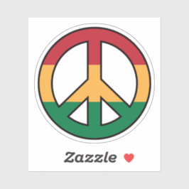 Friedenssymbol mit Rasta-Farben Aufkleber