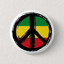 Friedenssymbol mit Reaggae-Stil Button