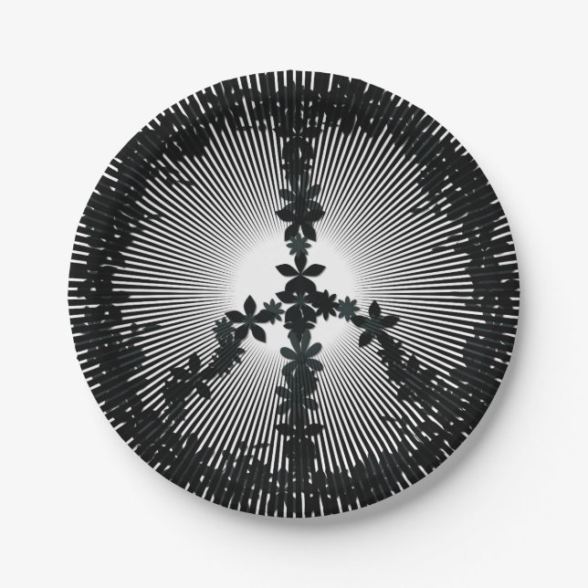 Friedenssymbol Pappteller (Vorderseite)