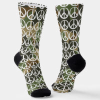 Friedenssymbol Zeichen - Hippie Grün Khaki Tarnung
