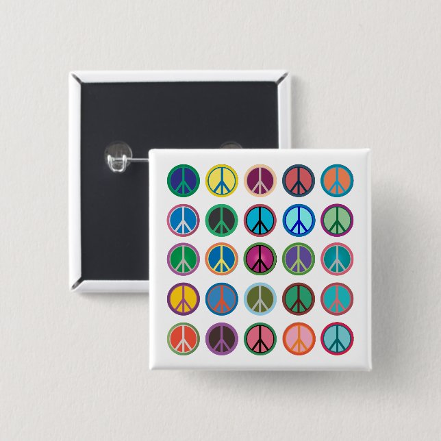 Friedenssymbole in der Farbe Button (Vorne & Hinten)