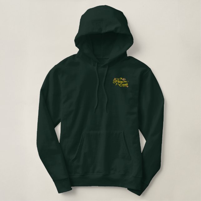 Friedenstaube Bestickter Hoodie (Design vorne)