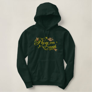Friedenstaube Bestickter Hoodie