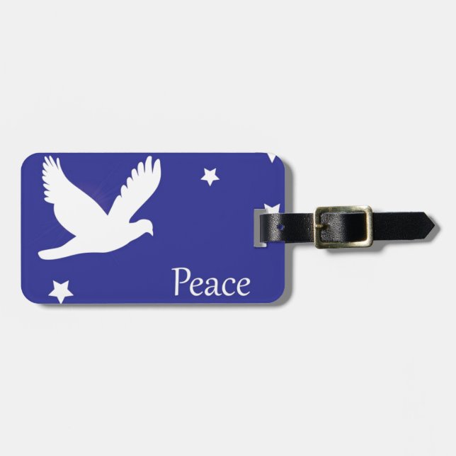 Friedenstaube Gepäckanhänger (Vorderseite horizontal)