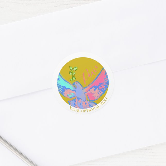 Friedenstaube, kein Kriegsgelb Runder Aufkleber (Von Creator hochgeladen)