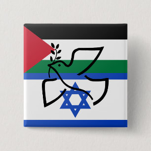 Friedenstaube über Israel Palästina Button