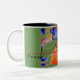 Friedenstauben-Tasse für heutigen Druck Zweifarbige Tasse