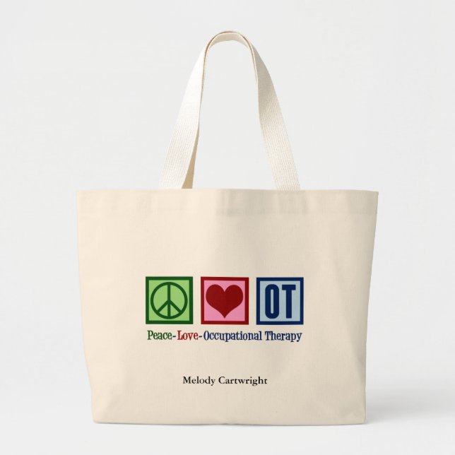 Friedenstherapie Liebe Berufliche Therapie Persona Jumbo Stoffbeutel (Vorne)