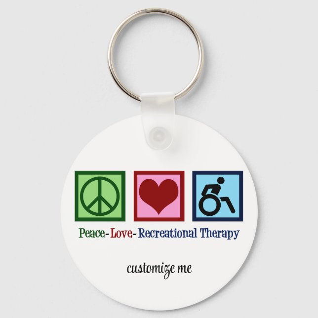 Friedenstherapie Liebe Erholungstherapie Personali Schlüsselanhänger (Vorderseite)