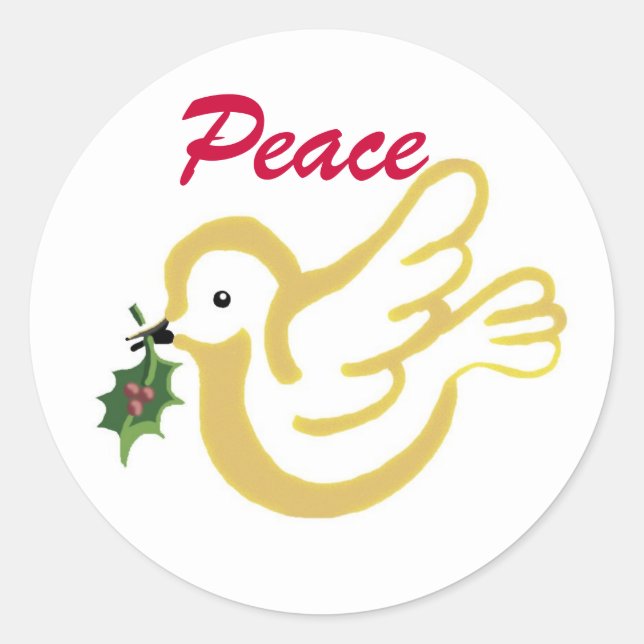 Friedenstod mit einem Weihnachtswunsch Runder Aufkleber (Vorderseite)