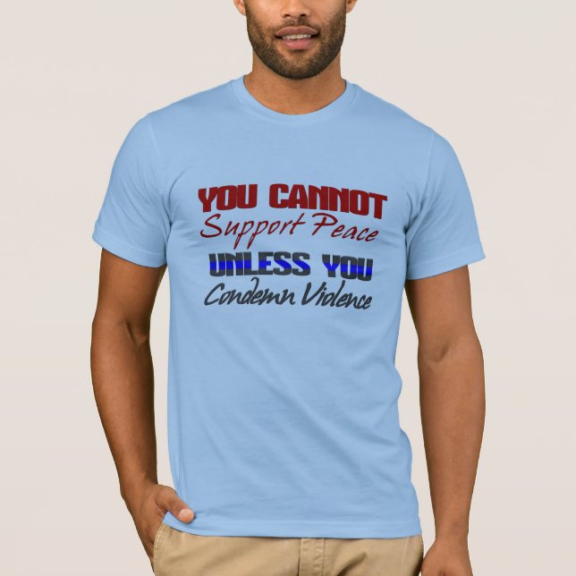 FRIEDENSUNTERSTÜTZUNG - VERBUNDENE GEWALT T-Shirt (Vorderseite)