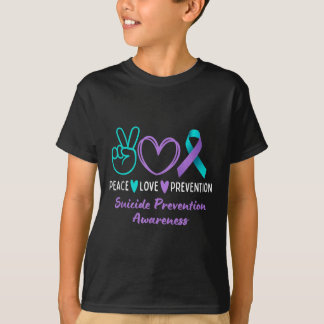 Friedensverhütung Suizidbewusstsein Aquamarines Zi T-Shirt