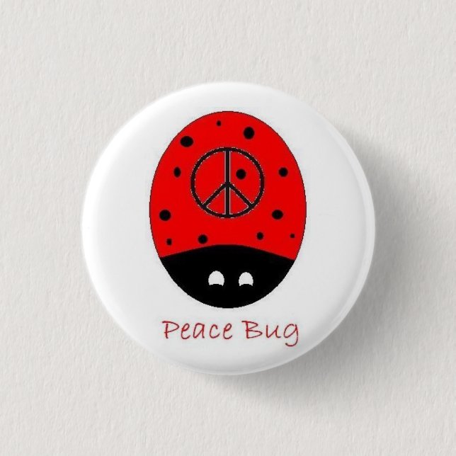 Friedenswanzenminiknopfweiß Button (Vorderseite)