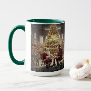 Friedensweihnachtsbecher auf der Erde AI gebraucht Tasse