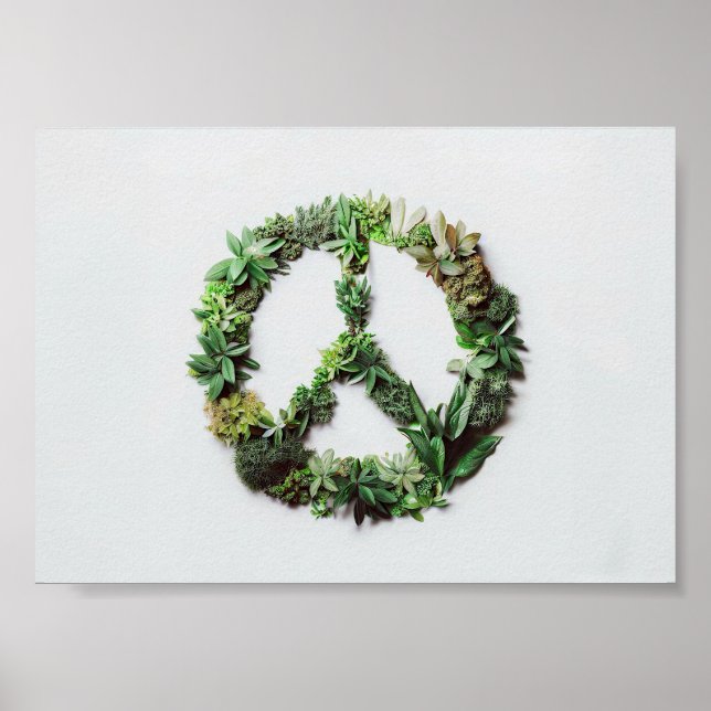 Friedenszeichen aus Blätter Poster (Vorne)