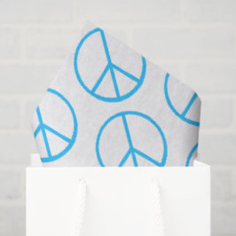 Friedenszeichen Blau Groovy Retro Spaß Seidenpapier