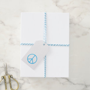 Friedenszeichen Blau Modern Minimalistisch Geschenkanhänger