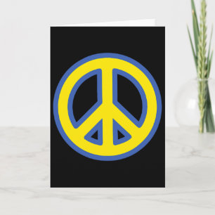 Friedenszeichen - Blaue und gelbe ukrainische Flag Karte