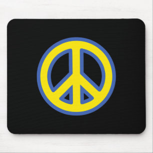 Friedenszeichen - Blaue und gelbe ukrainische Flag Mousepad