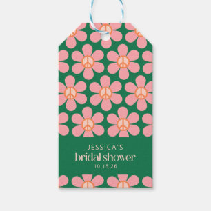 Friedenszeichen-Blume Grün Pinke Benutzerdefiniert Geschenkanhänger