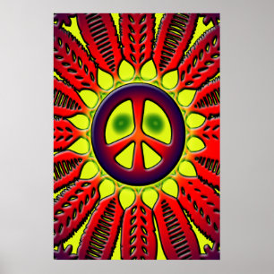 FRIEDENSzeichen-BLUMEN-PLAKAT Poster