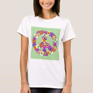 Friedenszeichen-Blumen T-Shirt