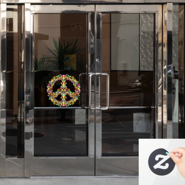 Friedenszeichen Fensteraufkleber (Büro Tür)