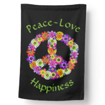 Friedenszeichen florale Liebe Glücksflagge