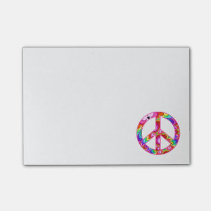 Friedenszeichen-Fraktal-Groovy Reise Post-it Klebezettel