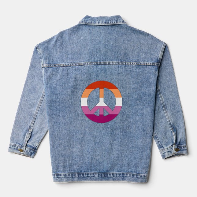 Friedenszeichen für Lesben Jeansjacke (Rückseite)