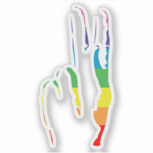 Friedenszeichen für Regenbogen Aufkleber