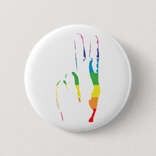 Friedenszeichen für Regenbogen Button