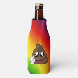 Friedenszeichen-gefärbte Krawatte kacken Emoji Flaschenkühler