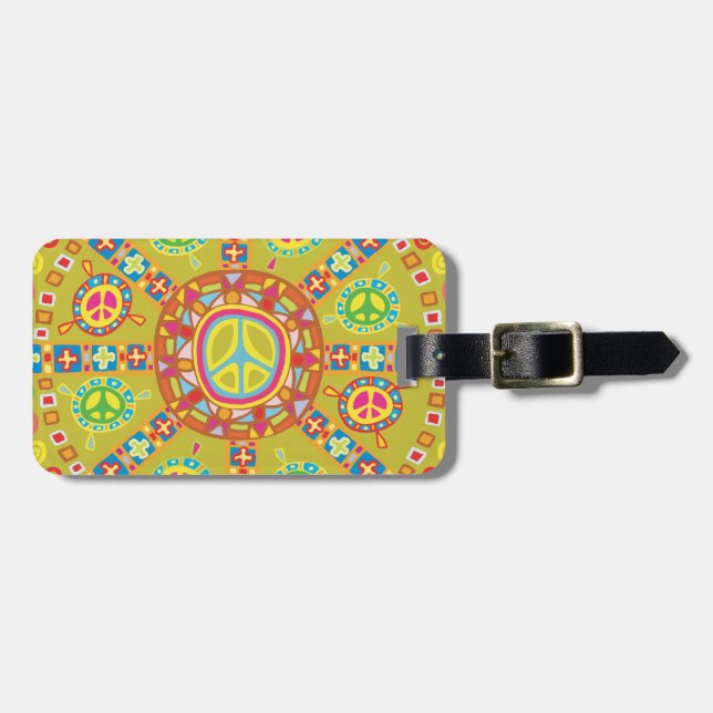 Friedenszeichen Gepäckanhänger (Vorderseite horizontal)