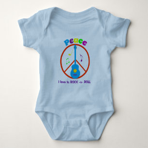 Friedenszeichen-Gitarre und Baby Strampler