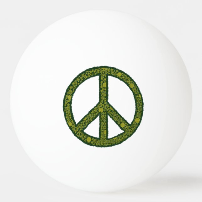Friedenszeichen grün  tischtennisball (Vorderseite)