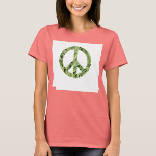 Friedenszeichen-grüne Bohnen-T-Shirt T-Shirt