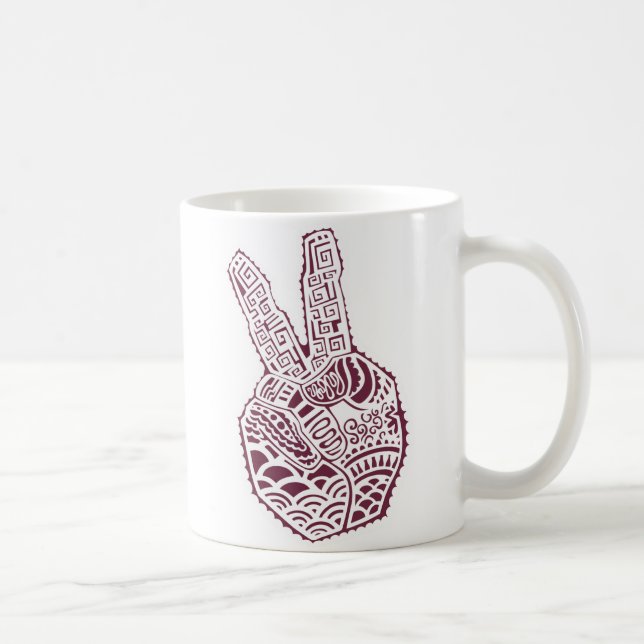 Friedenszeichen-Hennatattoo-Kaffeetasse Kaffeetasse (Rechts)